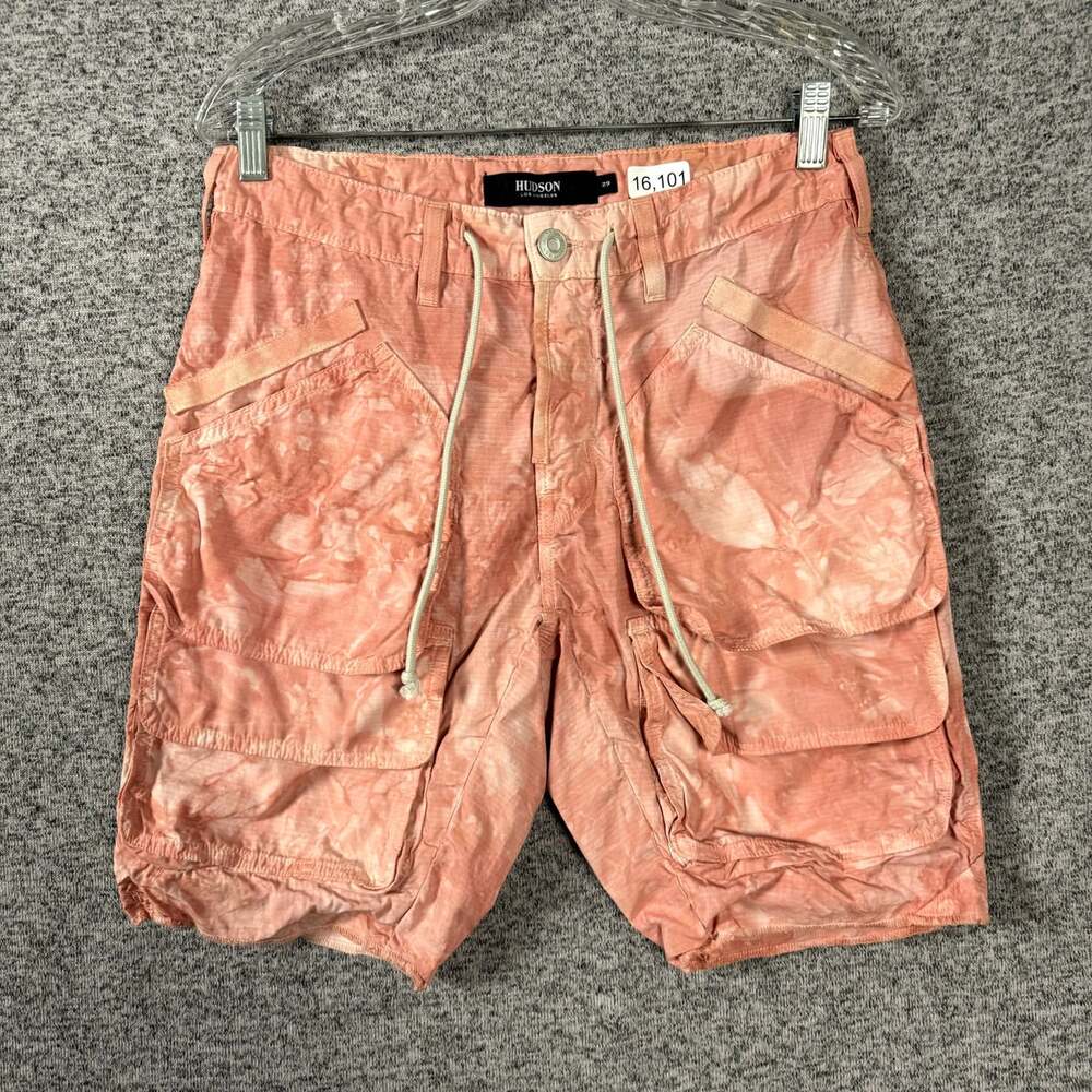 Hudson Men's Size 29 Tie Dye 9" Drawstring Dobby Ripstop Cargo Shorts